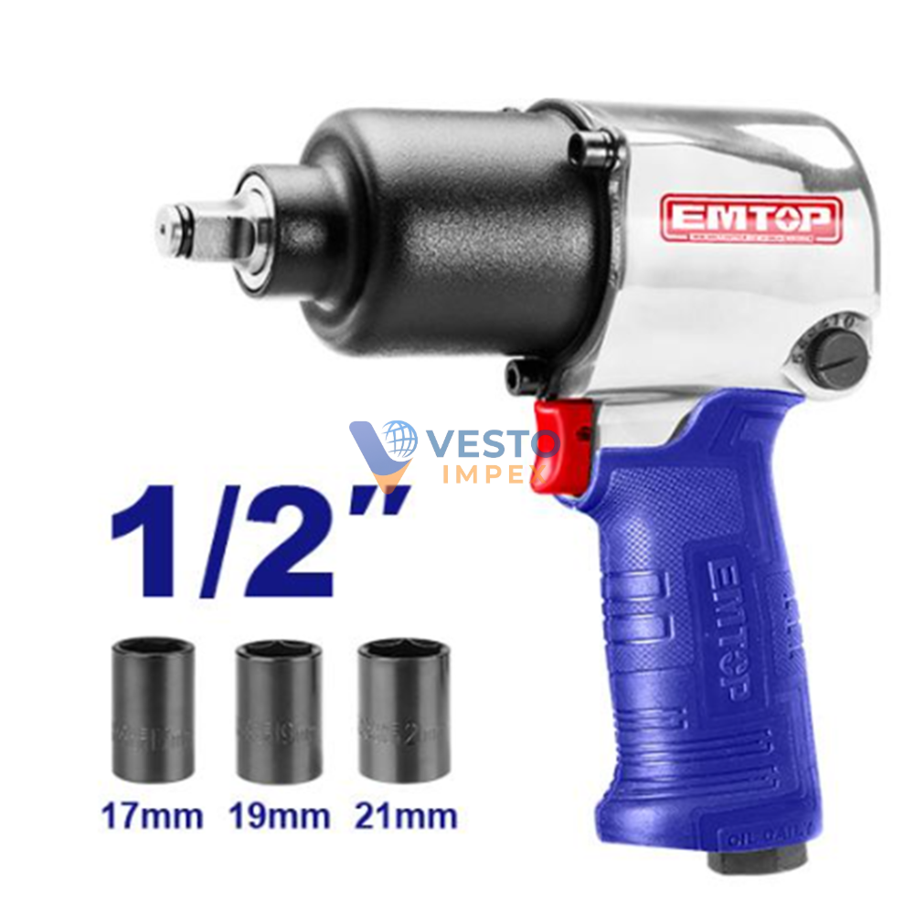 Emtop 1/2" Pneumatic Air Impact Wrench – 610 Nm