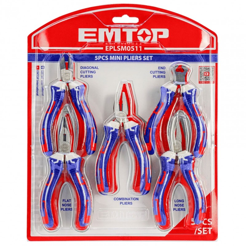 Emtop 5 Pcs Mini Pliers Set