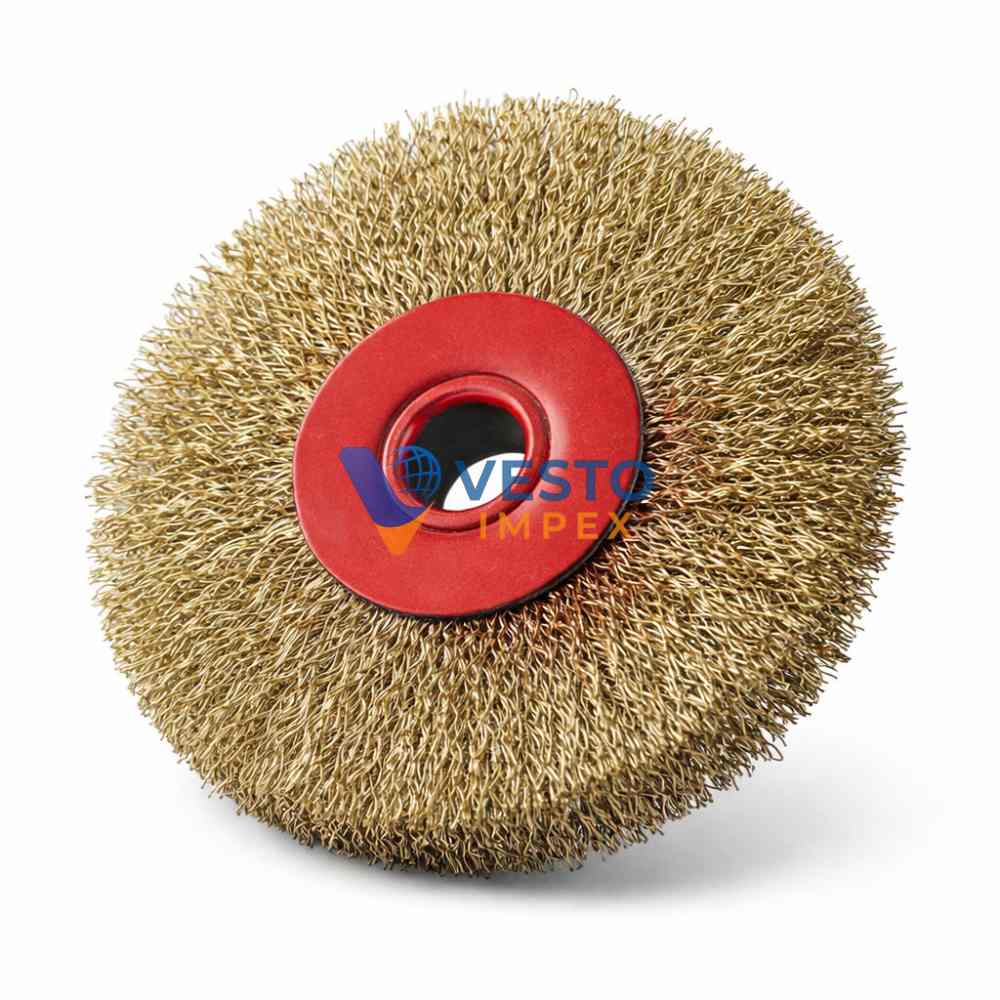 Thumbnail 2 of Brass Coated Cirular Wire Brush 100 x 20 x 14.5 mm