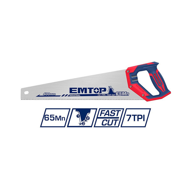 Emtop EHAS4502 Hand Saw 18 inch 7 TPI