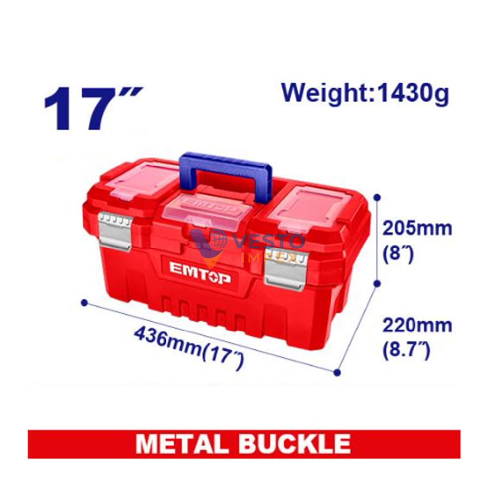 Emtop 17" Plastic Tool Box