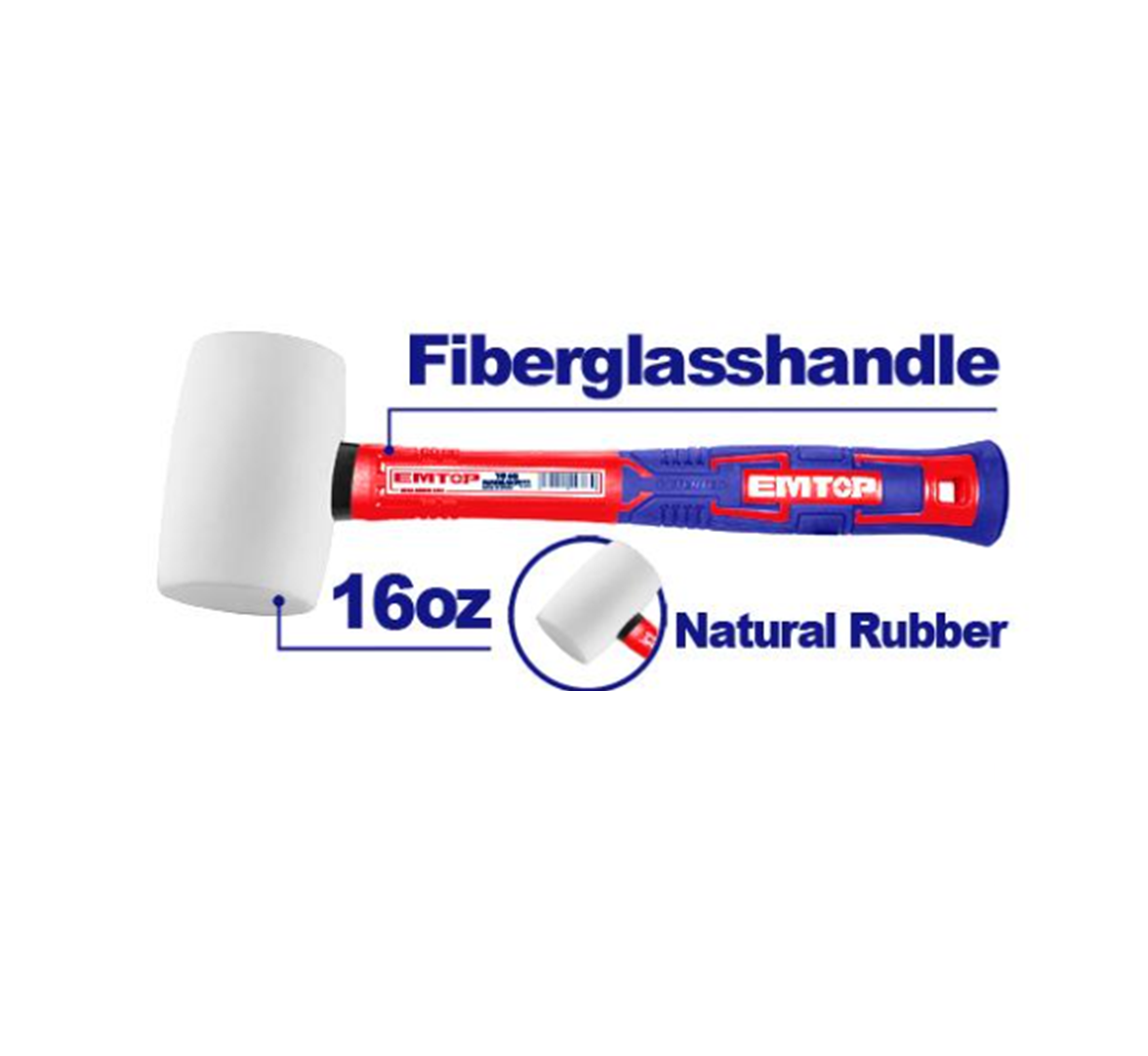 Emtop Rubber Hammer 16oz (450g)